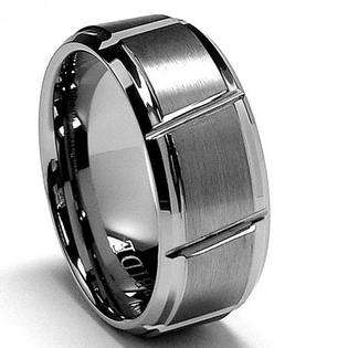 7MM Grooved Tungsten Carbide Ring Wedding Band  ultimatemetalsco 