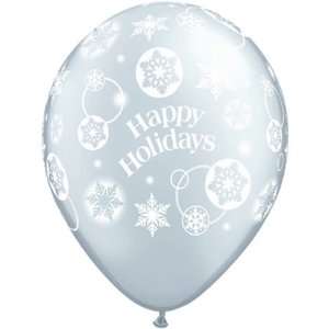  11 Happy Holidays Snowflakes Around Balloons (10 ct 