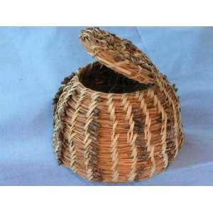   Mission Indian Pine Needle Basket 4.5x3.5 (kb3)