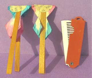   DOLL Size Folding Honeycomb Crepe Hand FANS & Celluloid COMB  