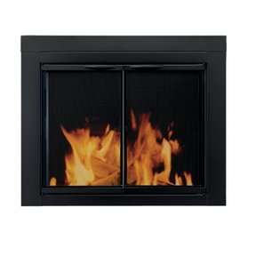 Pleasant Hearth AN 1012 Alpine Fireplace Glass Door, Black, Large at 