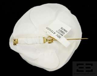 Chanel White Silk Camellia Flower Brooch Pin 00V NEW $215  