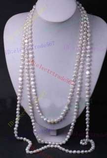 50 LONG WHITE BAROQUE FRESHWATER PEARL NECKLACE NEW  