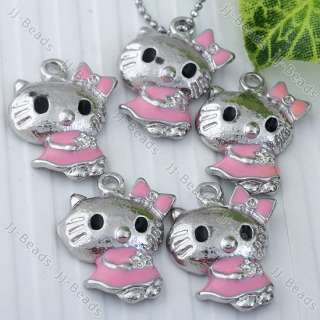  Hellokitty Cat Flower Pendant Gift Fit Chain Necklace Jewelry  