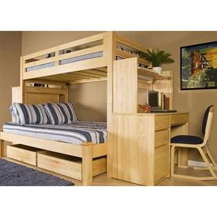   Graduate Series Extra Long Twin over Full Bunk Bed in Natural Finish