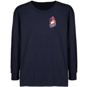  NCAA UIC Flames Youth Navy Blue Chest Hit Logo Long Sleeve 