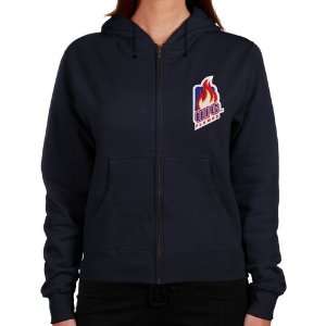 UIC Flames Ladies Navy Blue Logo Applique Lightweight Full Zip Hoody 