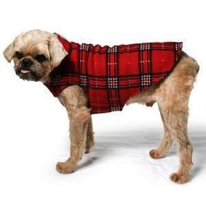   : Reversible Double Layer Fleece Dog Coat 22 RED_PLAID: Pet Supplies