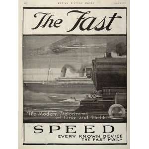 1922 Ad Fast Mail Fox Silent Film Movie Bernard Durning   Original 