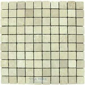   marble square tile in crema marfil tumbled