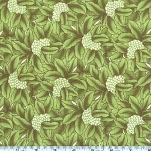  45 Wide Tranquil Garden Leaves Green Fabric By The Yard 