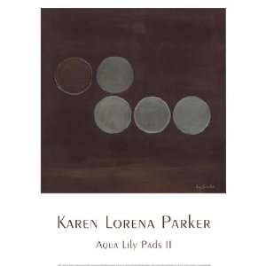  Aqua Lily Pads II by Karen Lorena Parker 16x12 Kitchen 