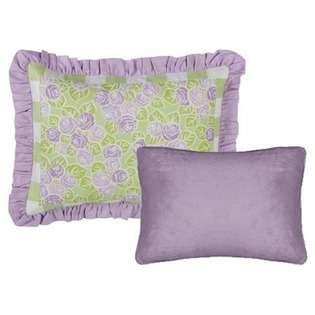 Bacati Flower Basket Set of Two Decorative Pillows in Lilac, Green and 