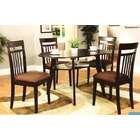   cherry finish wood oval dining table set with middle shelf under top