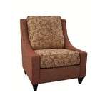 Benchley Sofa Chair Floral Pattern Seat and Back in Brick Red and Sand