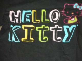 NWT Hello Kitty Black LS hot Pink Shirt Top 7 8 10 12  