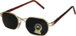   Geometric Super Dark Black Lens Gold/Tortoise Sun Glasses 240SD  