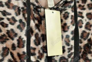 Sexy Womens Leopard Print Beautiful Jacket Hooded Zip Up Coat Long 