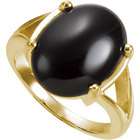 Jewelry Adviser rings 14K Yellow 16.00X12.00 MM Genuine Onyx Ring