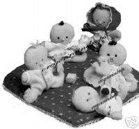 Five 4 Cloth Baby Dolls Toys & Quilt Pattern Vintage  