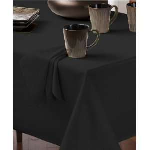  Basics Solid Black Fabric Tablecloth: Home & Kitchen