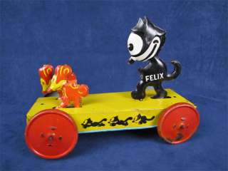 Vintage Chein Nifty Felix The Cat Chases Mice Pull Toy  