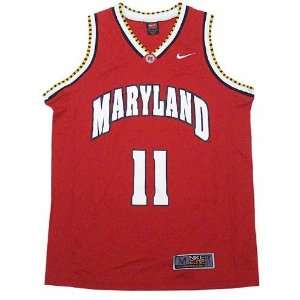  Nike Maryland Terrapins #11 Red Replica Basketball Jersey 