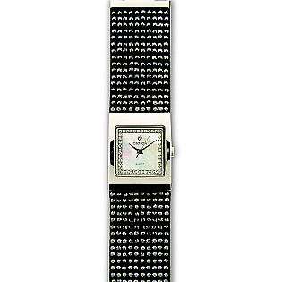   Quartz Watch In Black Crystals  Croton Jewelry Watches Ladies