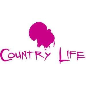  Country Life Window DecalTurkey in Pink Vinyl 