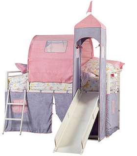   Castle Twin Size Tent Bunk Bed with Slide   Powell   