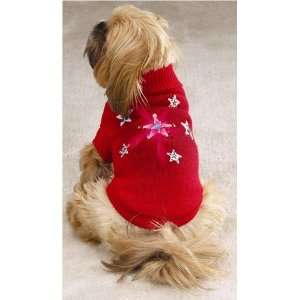  Zack & Zoey Twinkling Stars Sweater Med Red: Pet Supplies