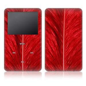  Apple iPod 5th Gen Video Skin Decal Sticker   Red Feather 