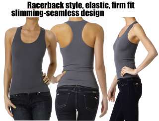   Racerback Sport Tank Top Ribbed Tee Seamless Exercise Fitness Yoga