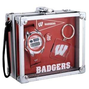 Wisconsin Badgers Mens Rock Box Watch/Accessory Set  