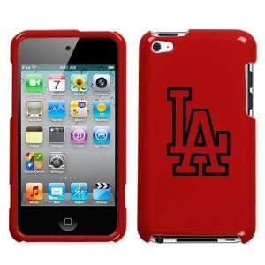 APPLE IPOD TOUCH ITOUCH 4 4TH BLACK LA DODGERS OUTLINE ON A RED HARD 