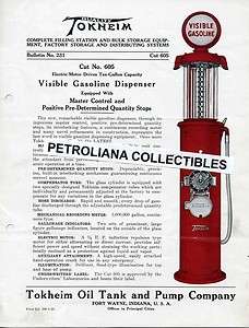 GAS PUMP LITERATURE PACKAGE A124 TOKHEIM 605 1926  