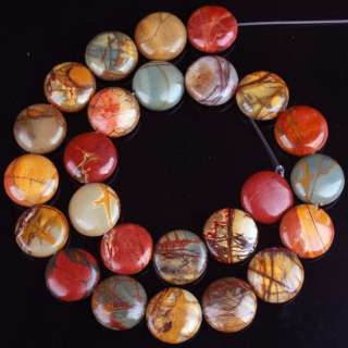 16MM Picasso Jasper Coin Loose Beads Gemstone Strand 16L  