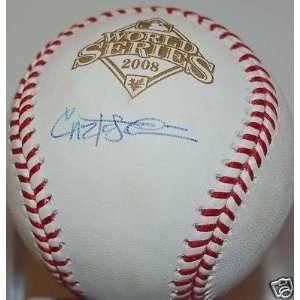 Carlos Pena Autographed Baseball   2008 World Series   Autographed 