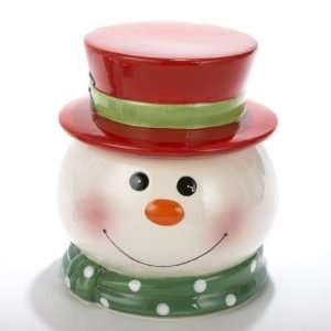   75 Vibrant Smiling Snowman Head Christmas Cookie Jar: Home & Kitchen