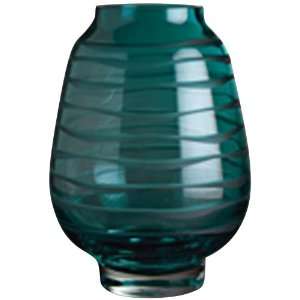  Translucent Aqua Green Etched Swirl Vase: Home & Kitchen