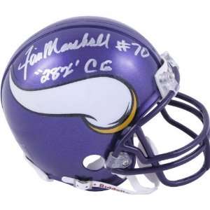  Jim Marshall Minnesota Vikings Autographed Mini Helmet 