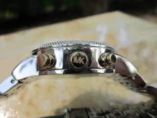 Michael Kors Womens Two tone Bracelet Gold/Silver Chronograph Watch 