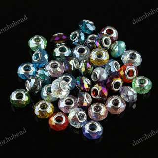 100X WHOLESALE MIX FACETED CRYSTAL GLASS CHARM BEADS  