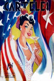 473.Cuba posterCute Cuban American Girl toast freedom  