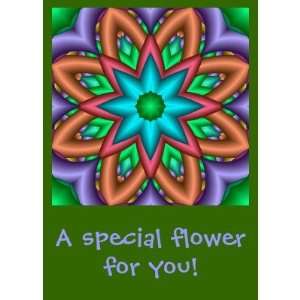   Customizable Birthday card with Fantasy Flower