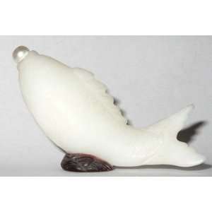  Fish in Waves ~ Glass Snuff Bottle