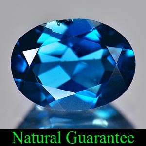   50 Calibrate Size 8 Mm. Nice Oval Natural London Blue Topaz Gemstone