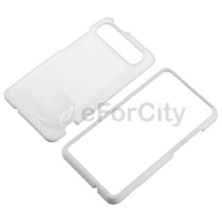 White Hard Snap On Cover Case+Screen Protector For HTC Vivid LTE 4G AT 