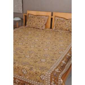 Indian Handmade Cotton Block Printed Double Bed Size Bedspread Bed 