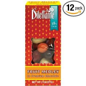 Chocolate Covered Fruit Medley Dragées   2oz Boxes   by Dilettante 